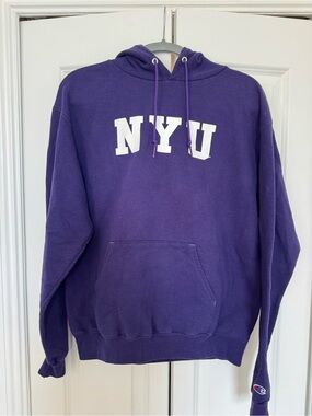 Champion Purple NYU Pullover Hoodie